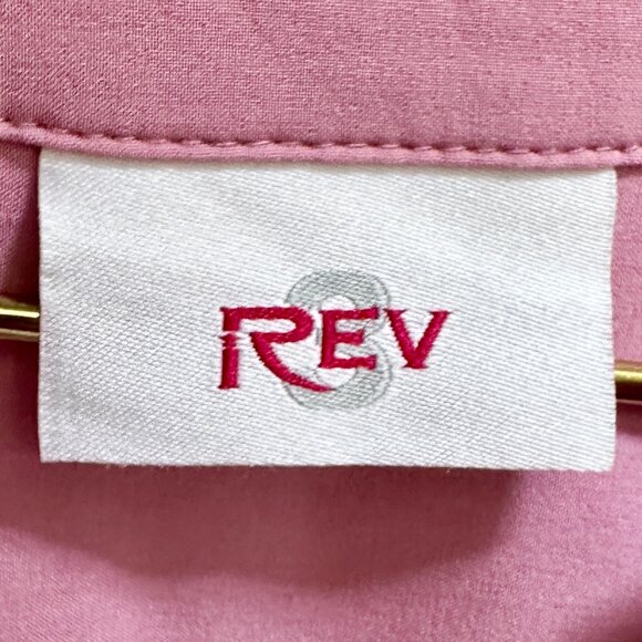 New Rev3 Tunic Blouse Women's Size S Pink Center Back Pleat Stretch Office Work - Picture 3 of 12